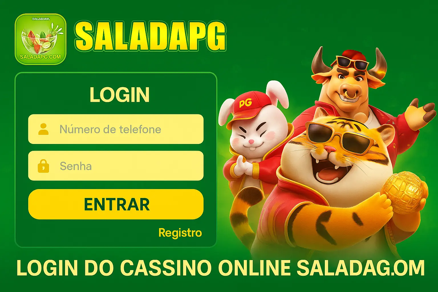 Criar uma nova Conta no plataforma SALADAPG.COM